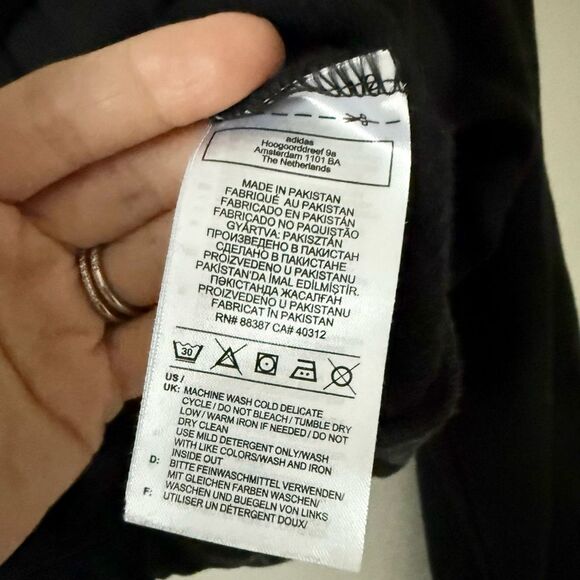 Adidas Hyperglam Cropped Crewneck Sweatshirt in Black and White - Size S - Picture 6 of 6